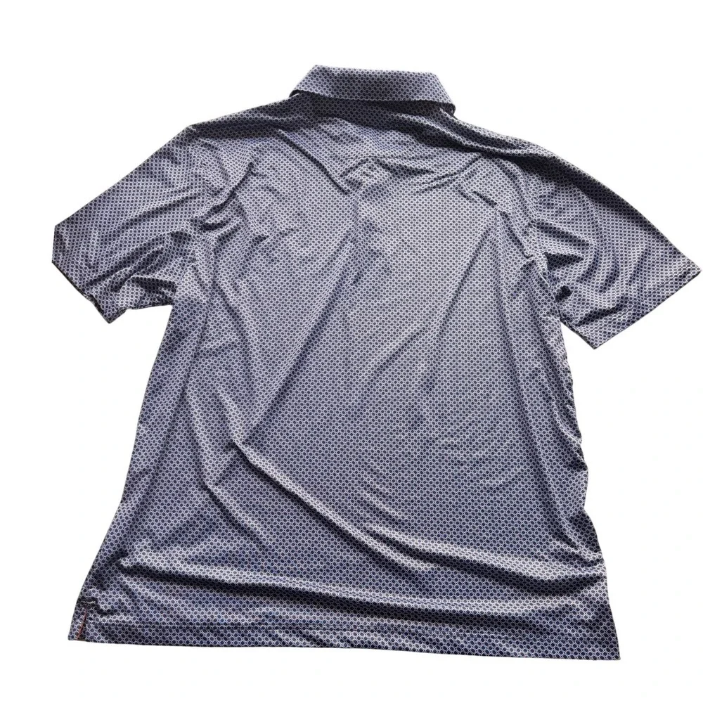 Maelreg Geometric Print Polo‎ XL Blue Performance Golf Shirt Dadcore GolfCore